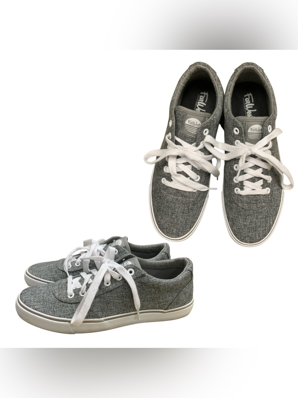 Farwest Foamtreads Gray Canvas Low-Top Sneakers S10